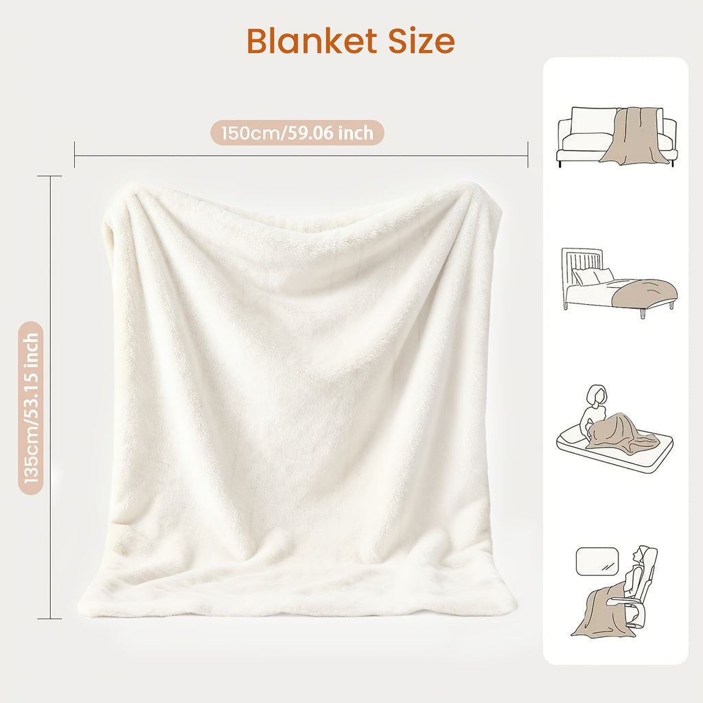 50"x60" Electric Heated Throw Blanket with Remote Control & One-Touch Operation