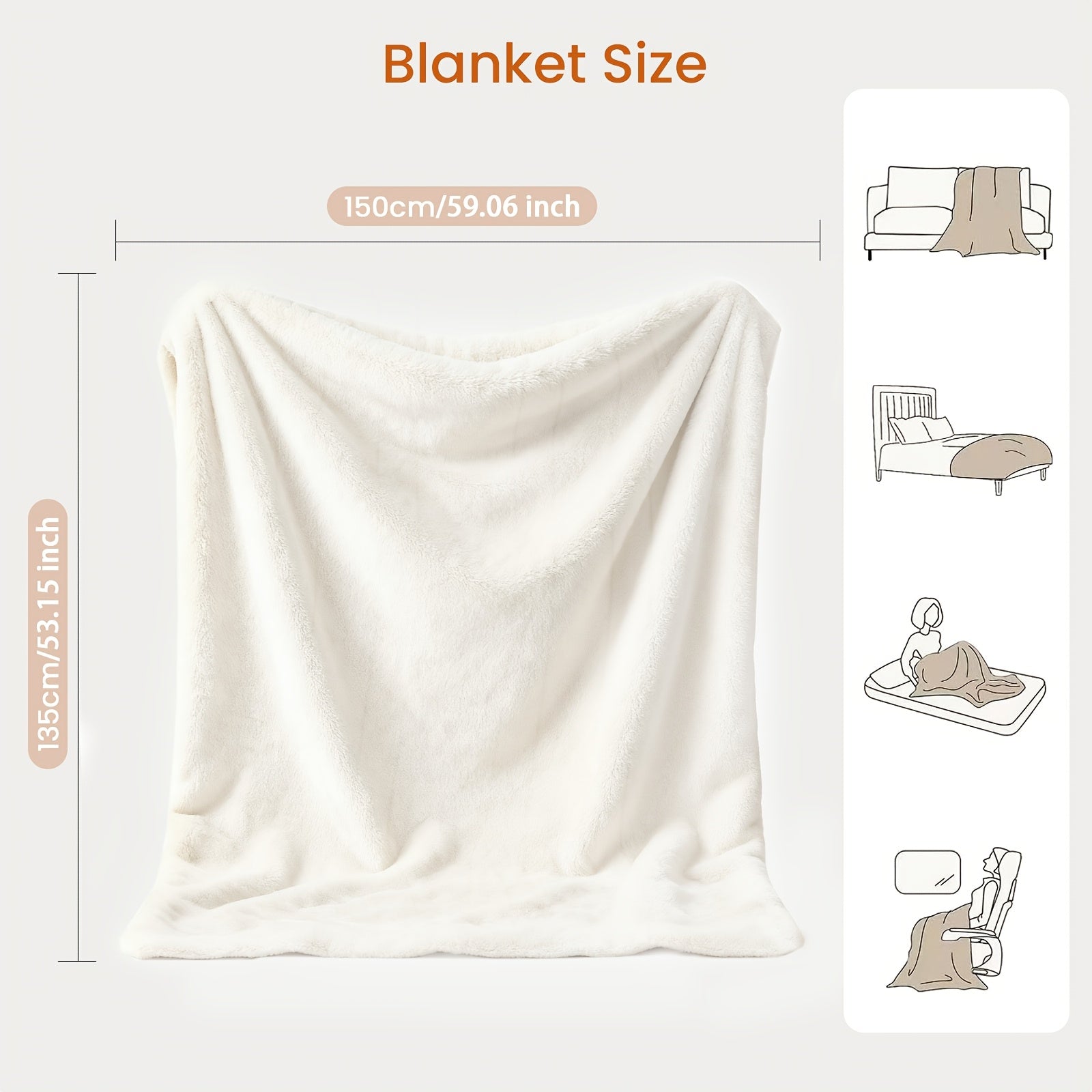 50"x60" Electric Heated Throw Blanket with Remote Control & One-Touch Operation