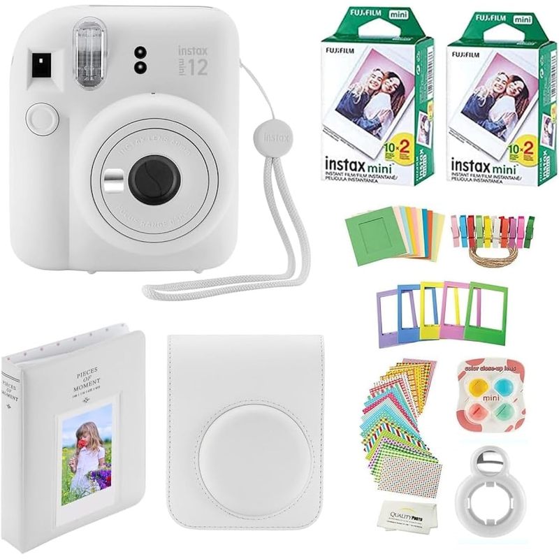 Fujifilm Instax Mini 12 Instant Camera with Case, 40 Fuji Films, Decoration Stickers, Frames, Photo Album and More Accessory kit, Multi-color