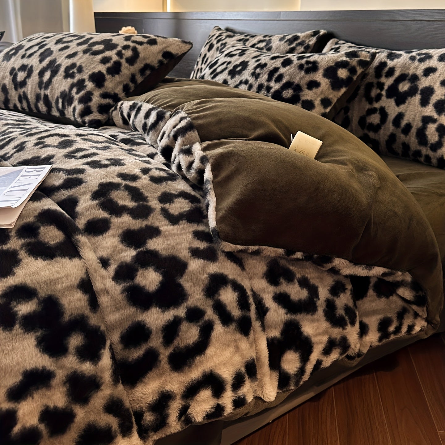{3/4pcs} Leopard Print Duvet Cover and Bed Sheets