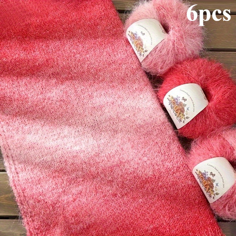 {6pcs} Soft Multicolor Gradient Yarn