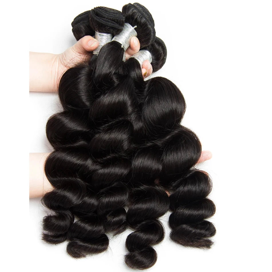 15A Loose Wave Human Hair Bundles 100% Brazilian Hair Weave Bundles Deal Wet And Wavy Loose Deep Wave Remy Hair Extensions