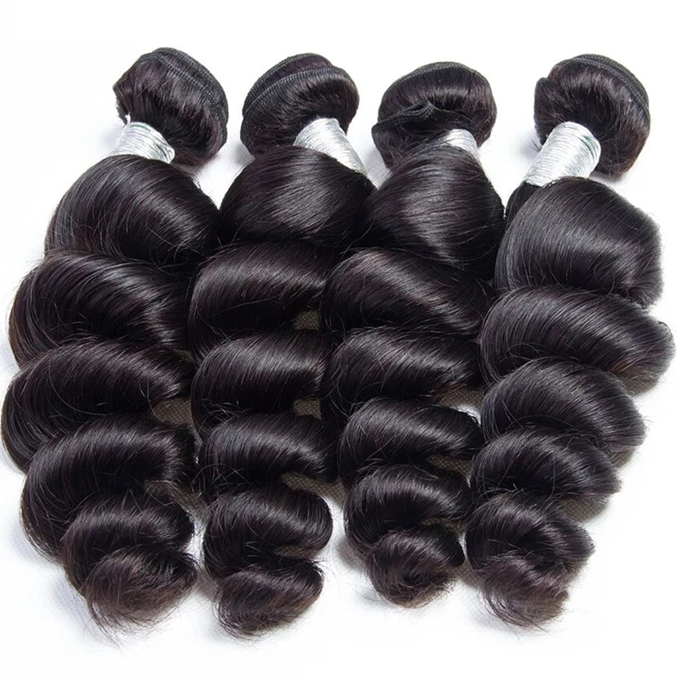15A Loose Wave Human Hair Bundles 100% Brazilian Hair Weave Bundles Deal Wet And Wavy Loose Deep Wave Remy Hair Extensions