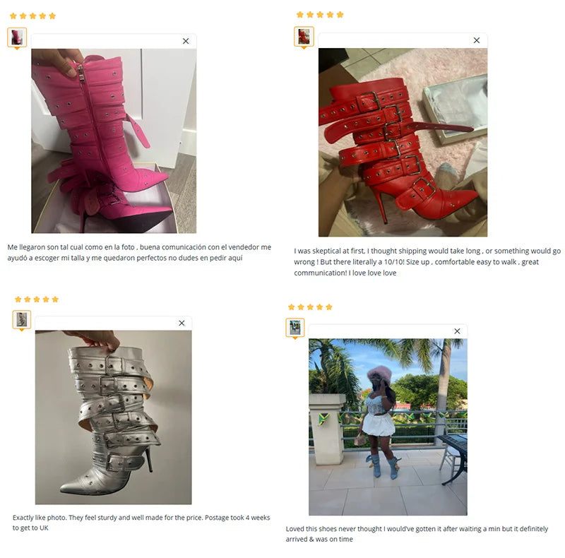 Pointed Toe Mid-Calf Boots