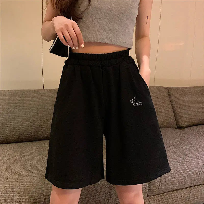Elastic Waist Casual Shorts