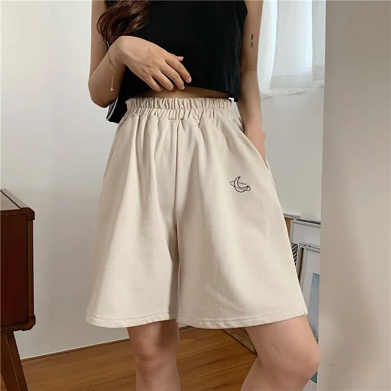 Elastic Waist Casual Shorts