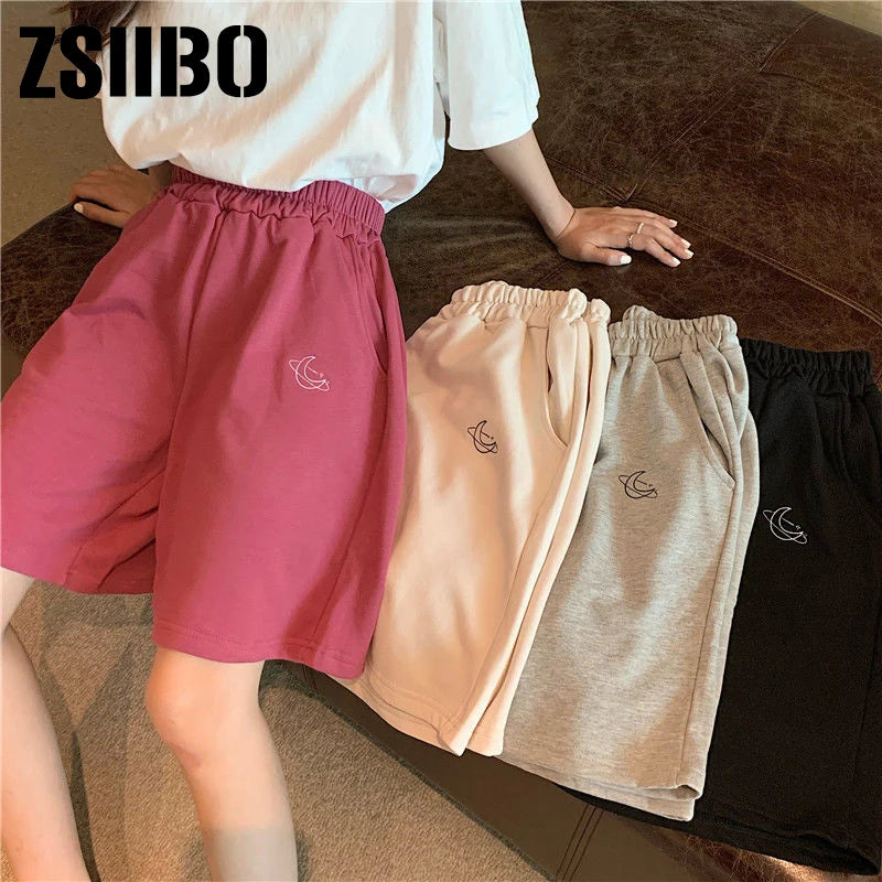 Elastic Waist Casual Shorts