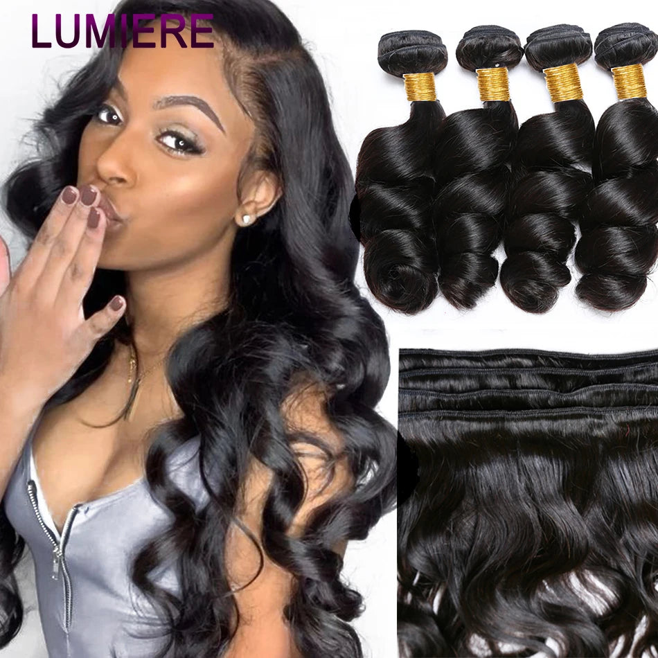 Loose Deep Wave Human Hair Bundles With 5x5 6x6 HD Lace Closure Frontal With Bundles Virgin Raw Hair Weave Hair Extension 8-40"
