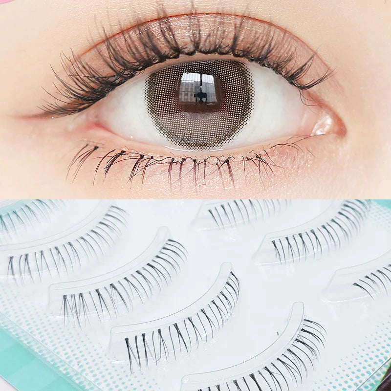 ICYCHEER Makeup Bottom Eyelashes Kit 5 Pairs 3D Natural Looking Under Eye Lashes Extension Lower Eyelash Cosplay