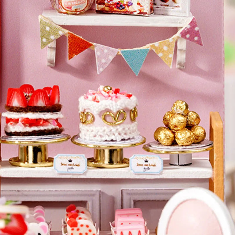 Kids Wooden Miniature Dollhouses Kit