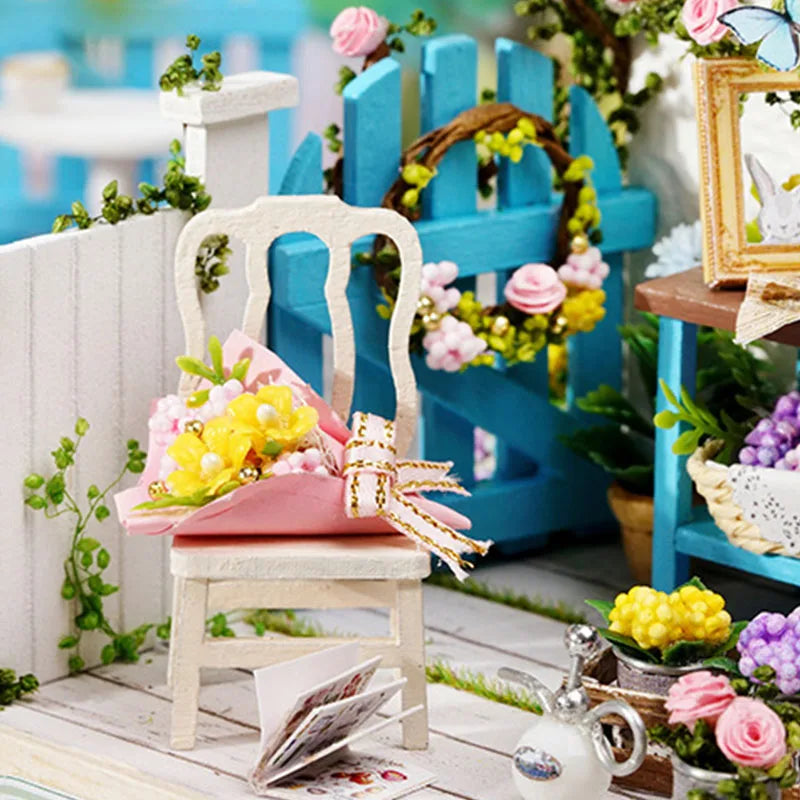 Kids Wooden Miniature Dollhouses Kit