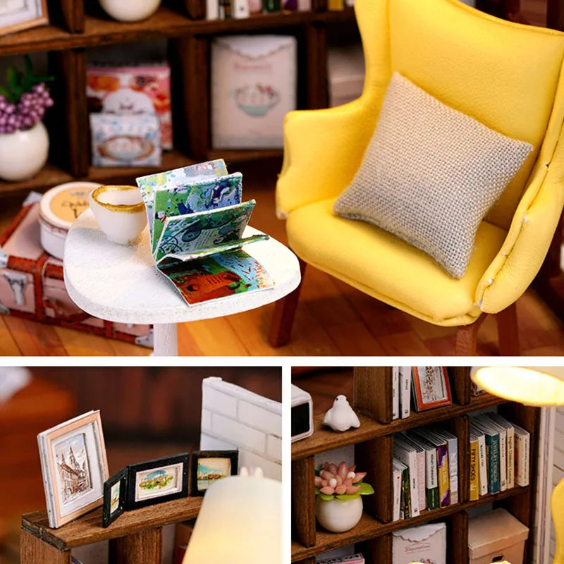 Kids Wooden Miniature Dollhouses Kit