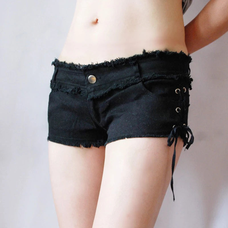 Tassel Low Rise Waist Denim Shorts
