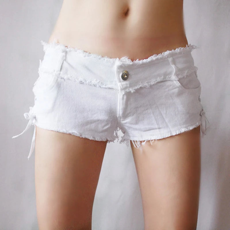 Tassel Low Rise Waist Denim Shorts