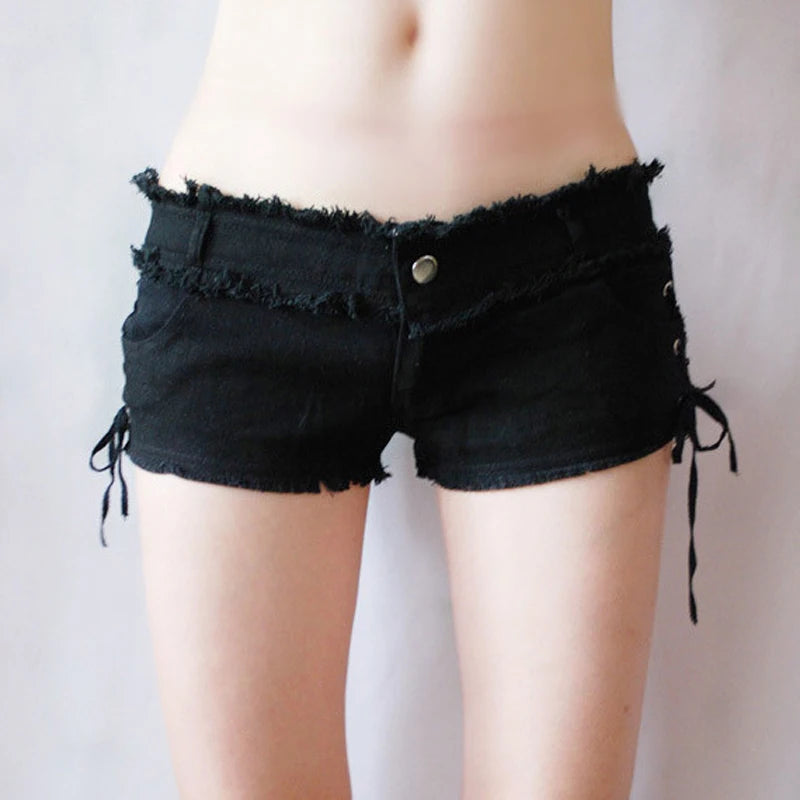 Tassel Low Rise Waist Denim Shorts