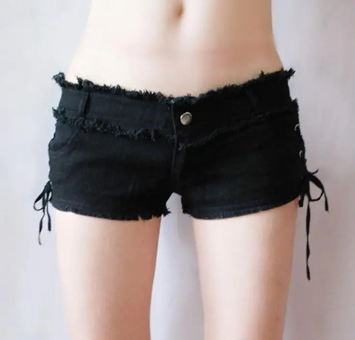 Tassel Low Rise Waist Denim Shorts
