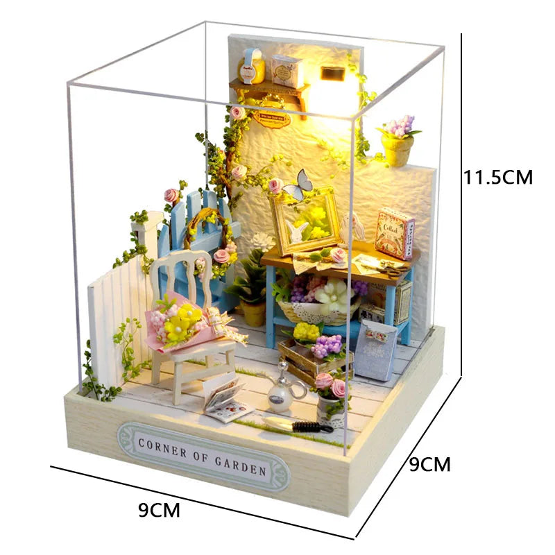 Kids Wooden Miniature Dollhouses Kit