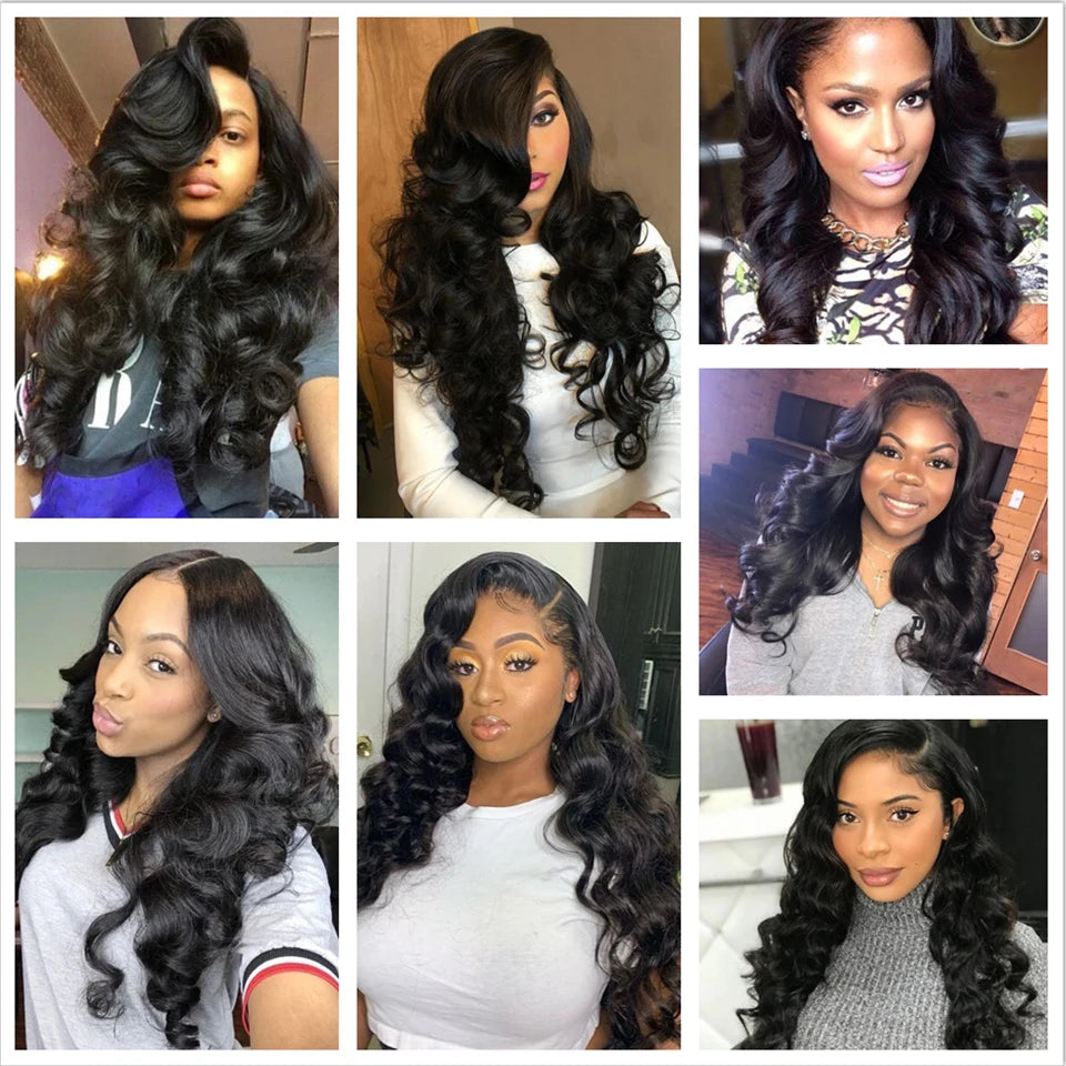 Loose Deep Wave Human Hair Bundles With 5x5 6x6 HD Lace Closure Frontal With Bundles Virgin Raw Hair Weave Hair Extension 8-40"