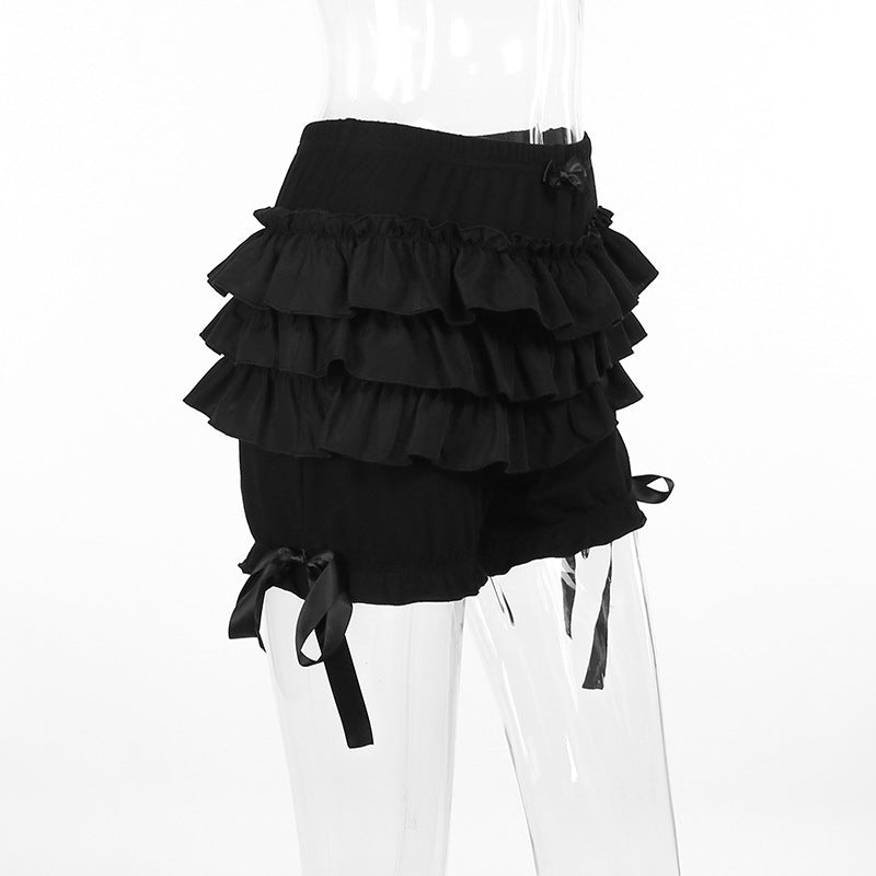 Black Ruffled Shorts