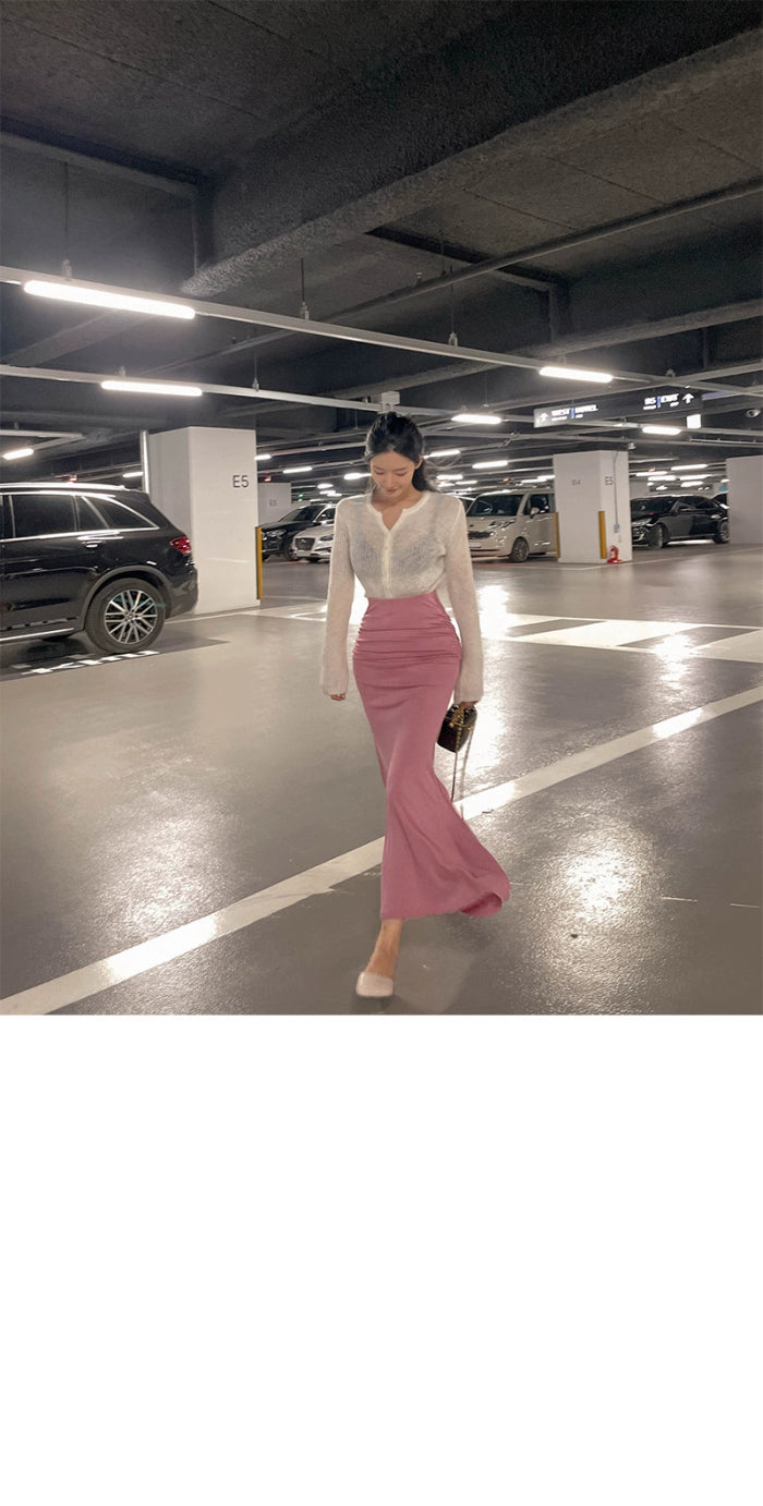 Folds Maxi Knit Skirt