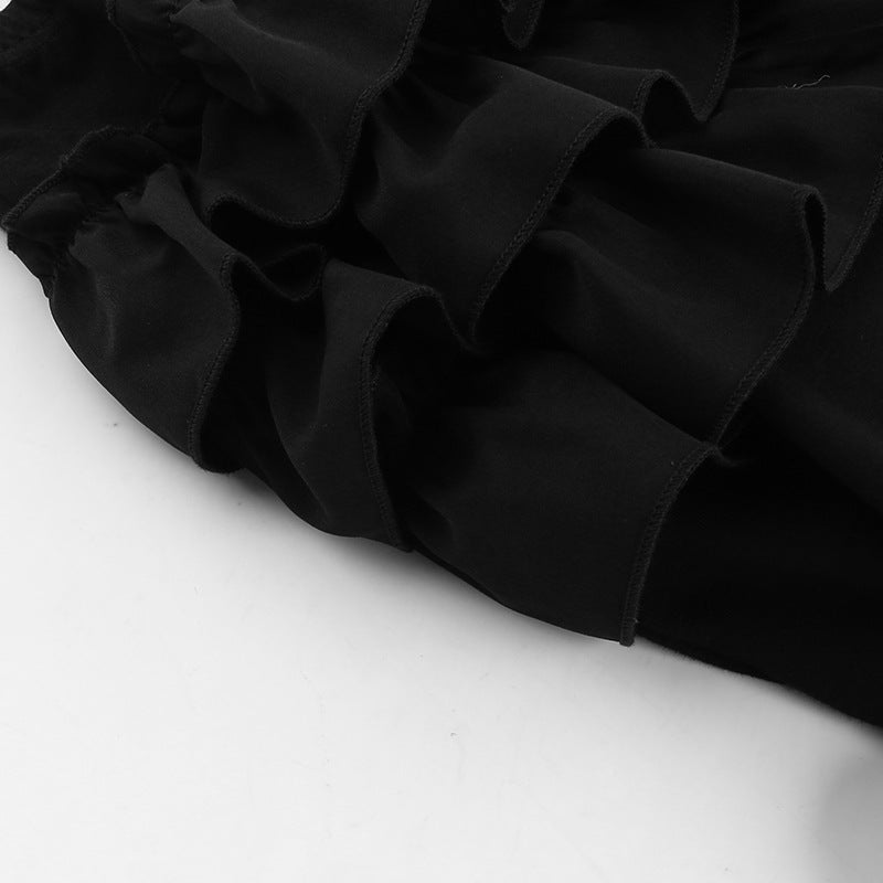 Black Ruffled Shorts