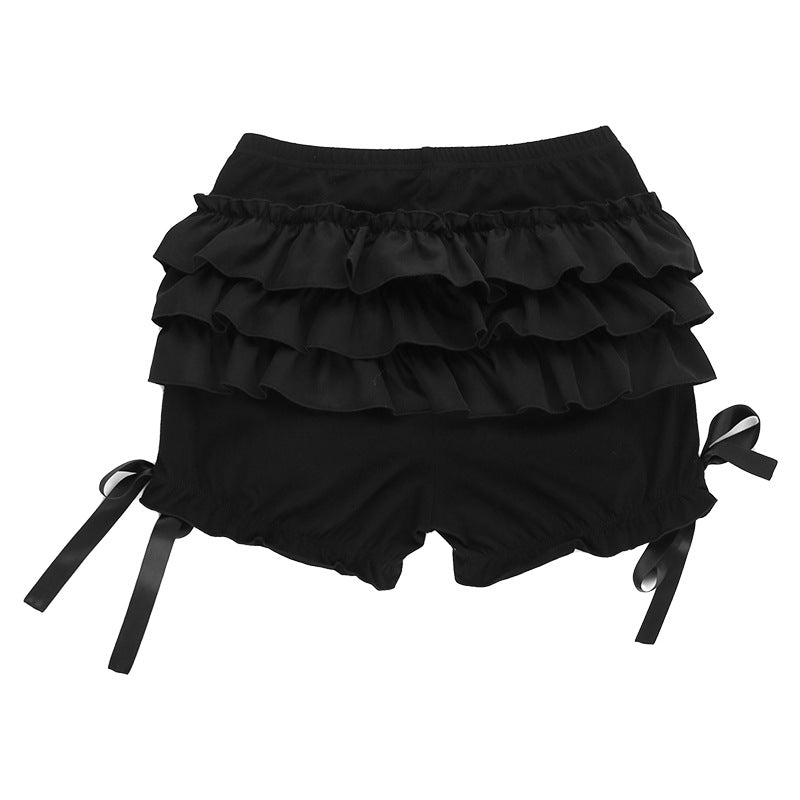 Black Ruffled Shorts