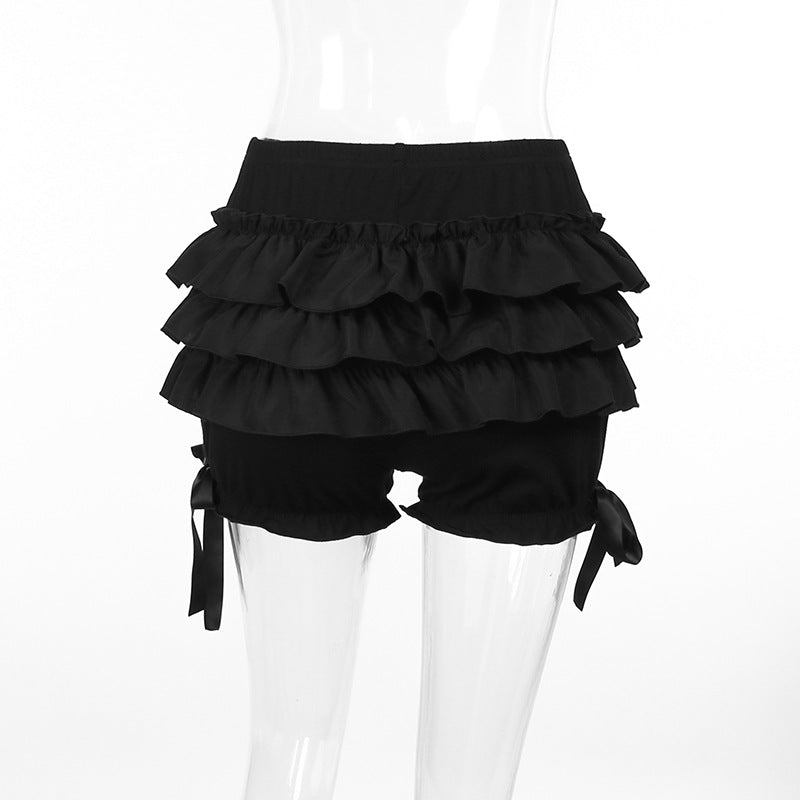 Black Ruffled Shorts