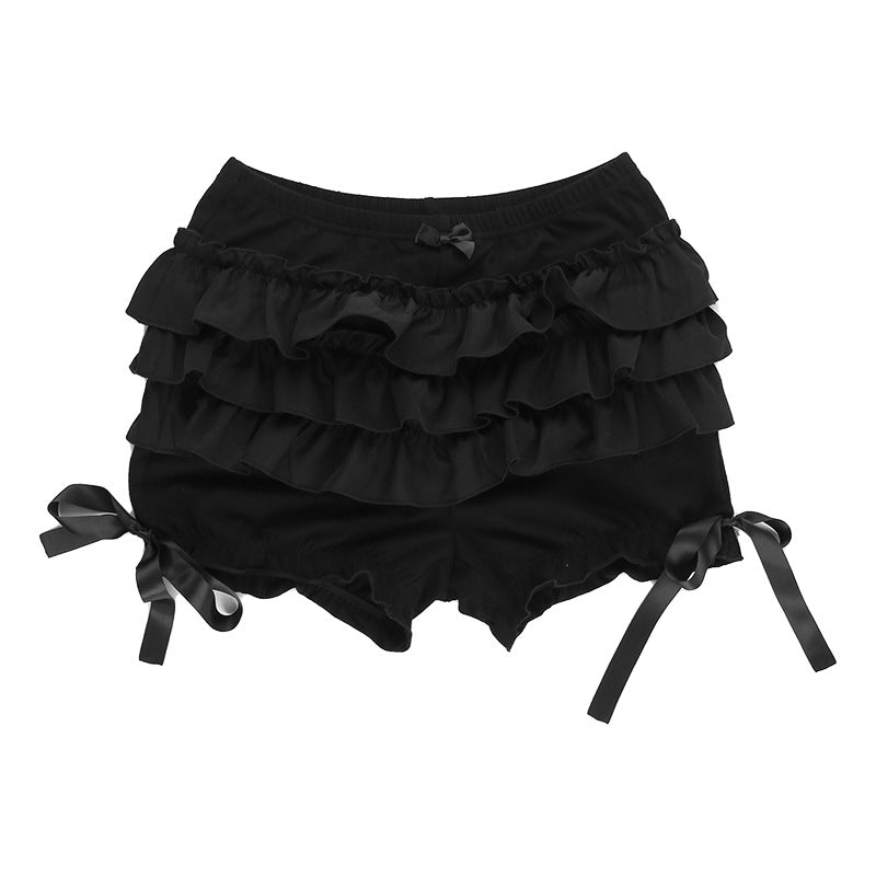 Black Ruffled Shorts