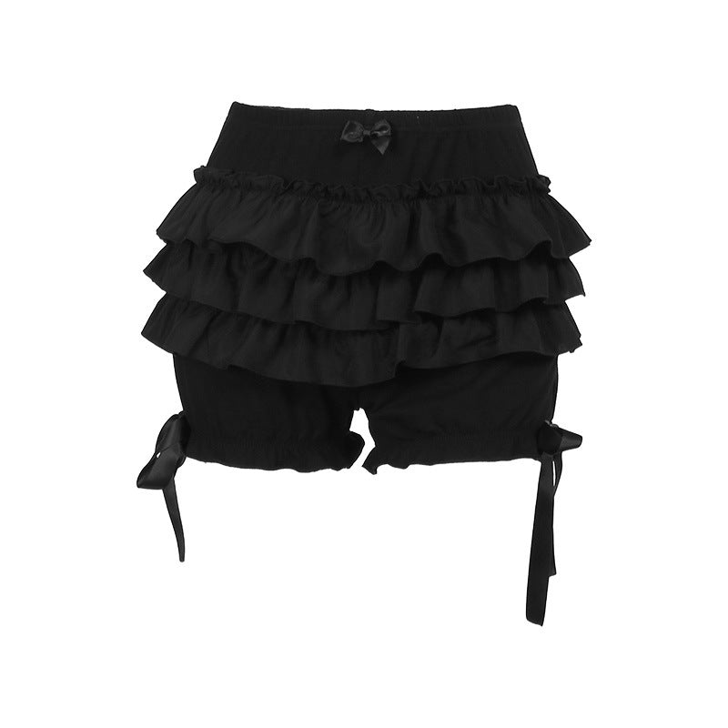 Black Ruffled Shorts