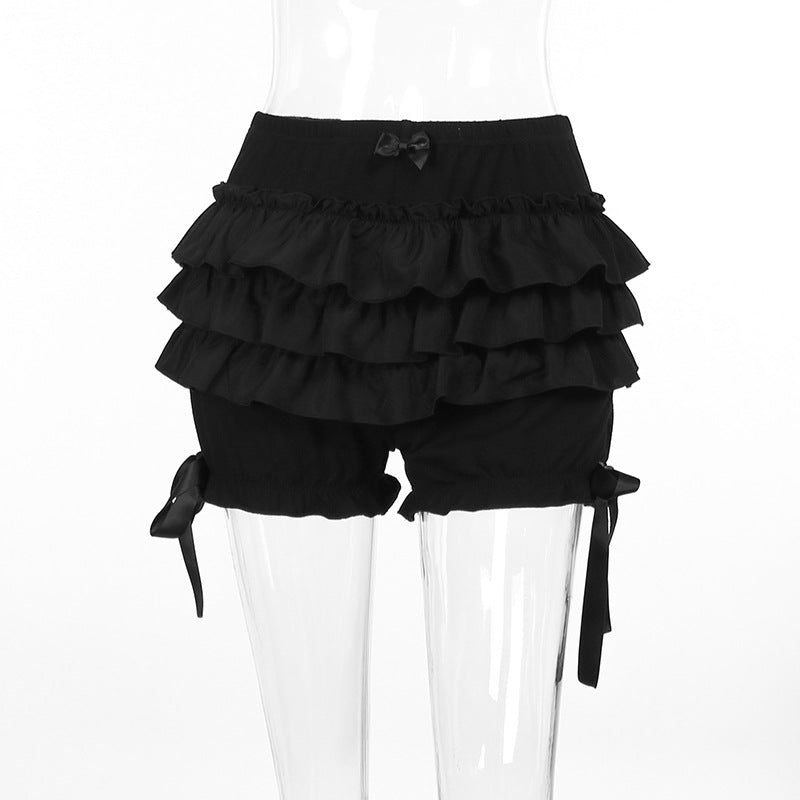 Black Ruffled Shorts