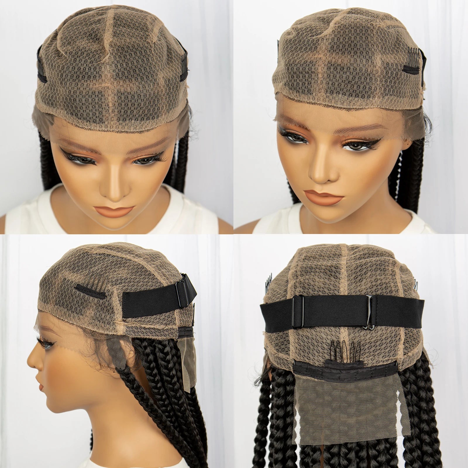 Synthetic Transparent Full Lace Braided Wig