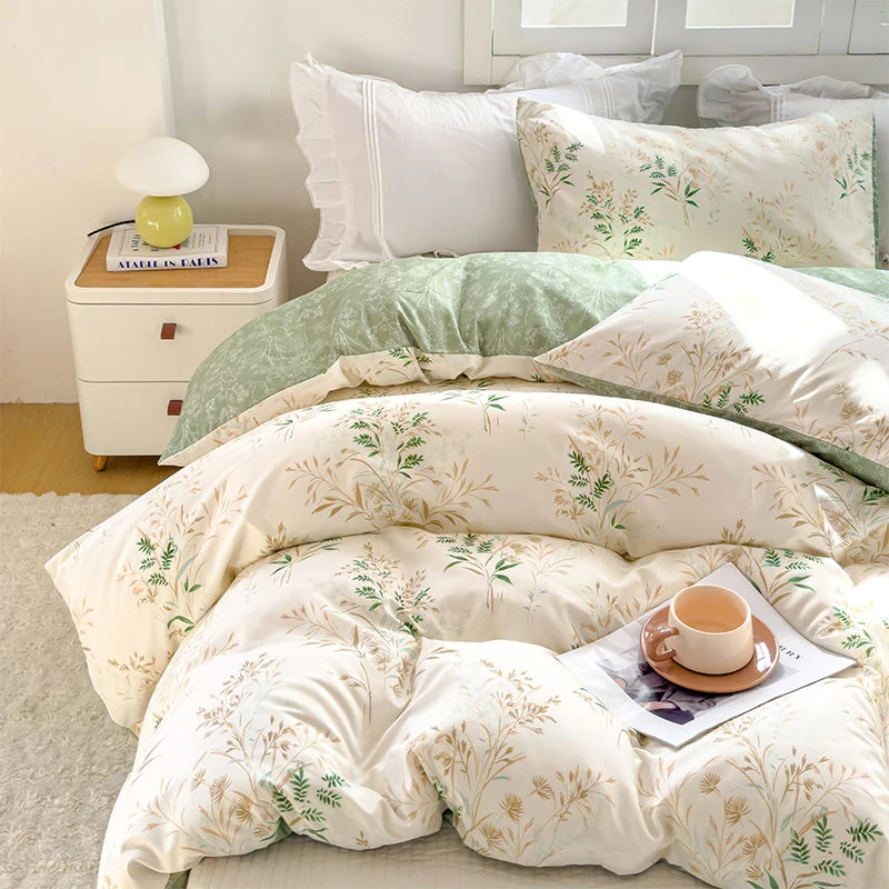 Floral Tea Art Print Duvet Cover Set