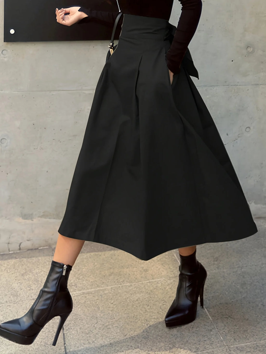 Solid A-line Skirt