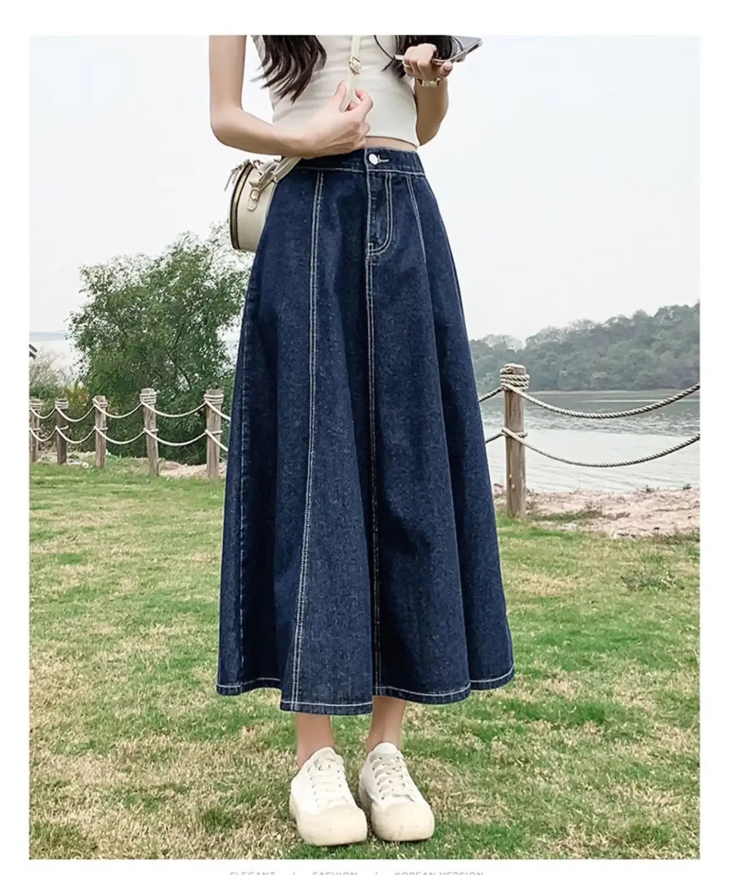 High-Waisted Jean Skirt