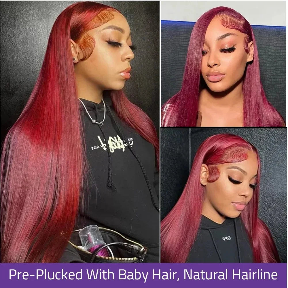 Burgundy Brazilian Straight Wig