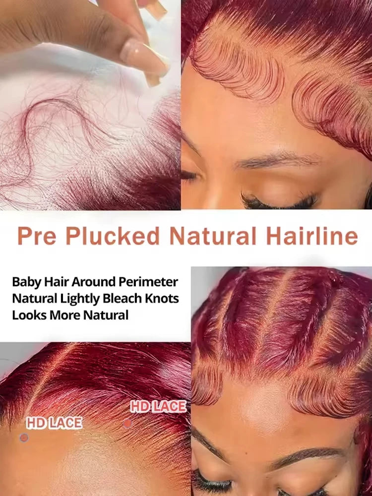 Burgundy Brazilian Deep Wave Wig