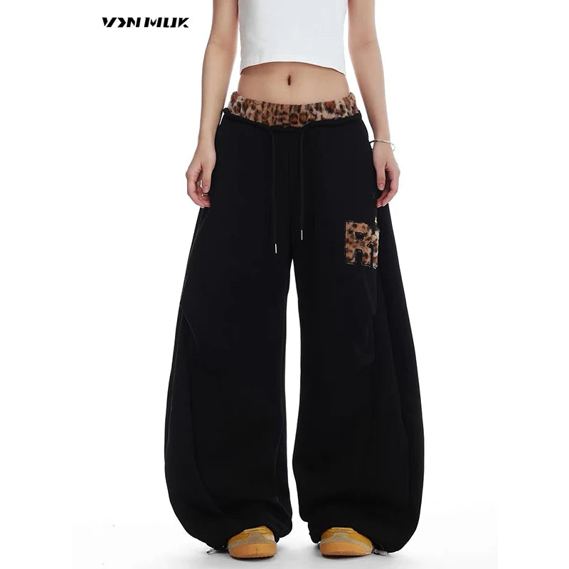 Baggy Leopard Patchwork Pants