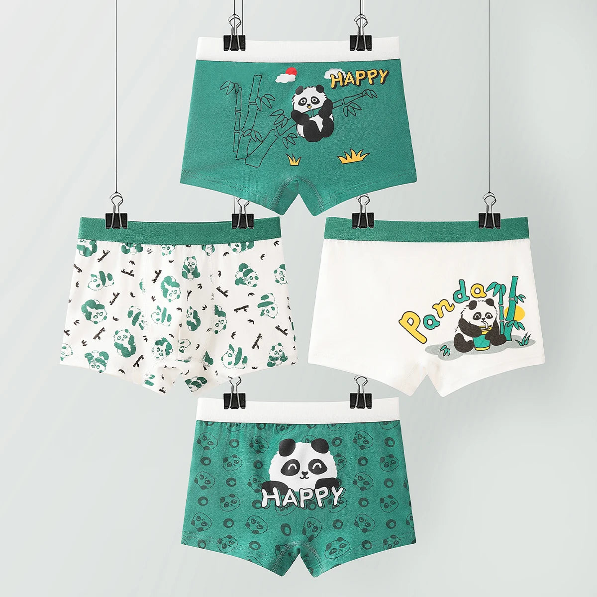 4PCS/Set Kids Boxer Underwear Cotton Cute Cartoon Bamboo Panda Children Shorts Cartoon Lovely Underpants Soft Little Boy Panties