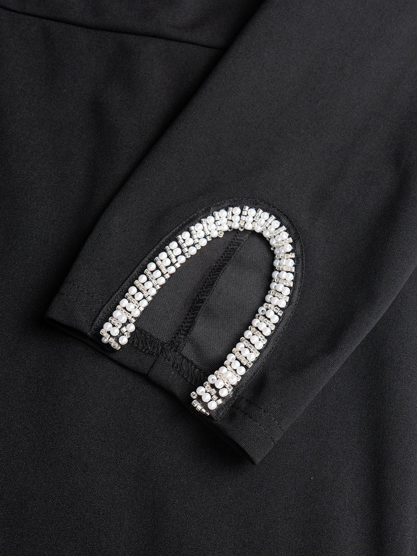 Elegant Crystal Embellished Black Dress