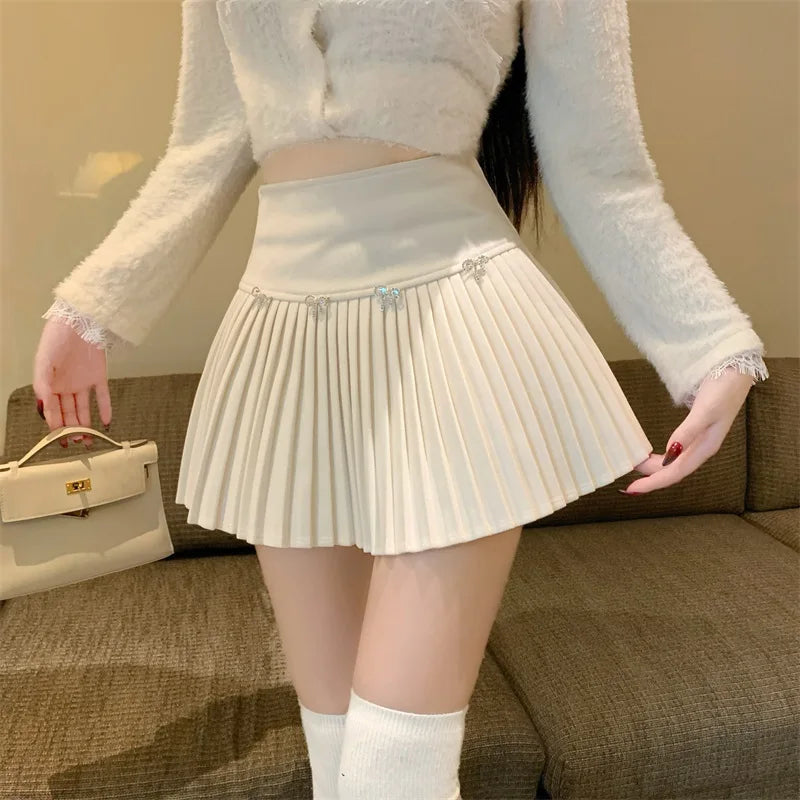 Bow High Waist Mini Skirt