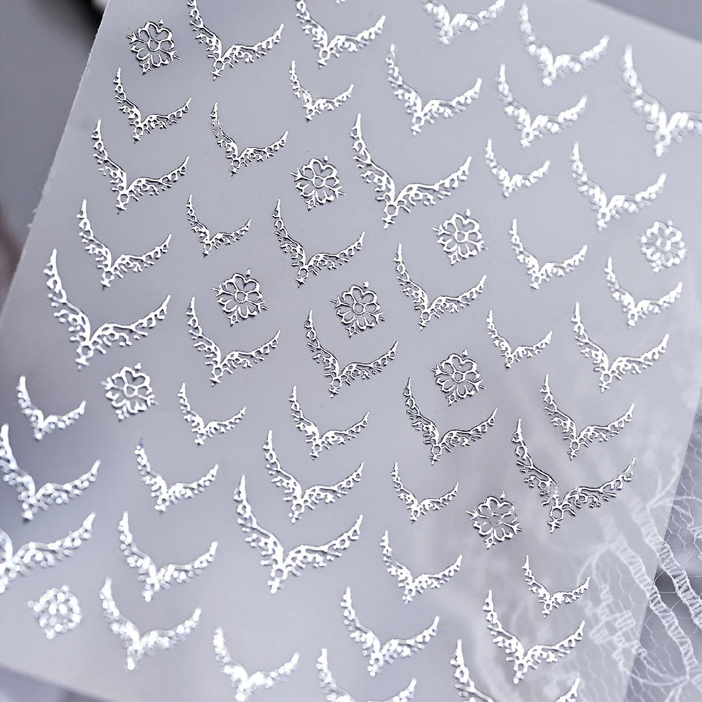 5D Embossed Emerald Gemstones Nail Art Stickers