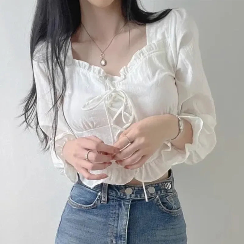 Lace Up Slim T-Shirt