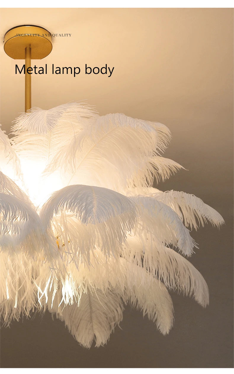 Ostrich Feather Lamp