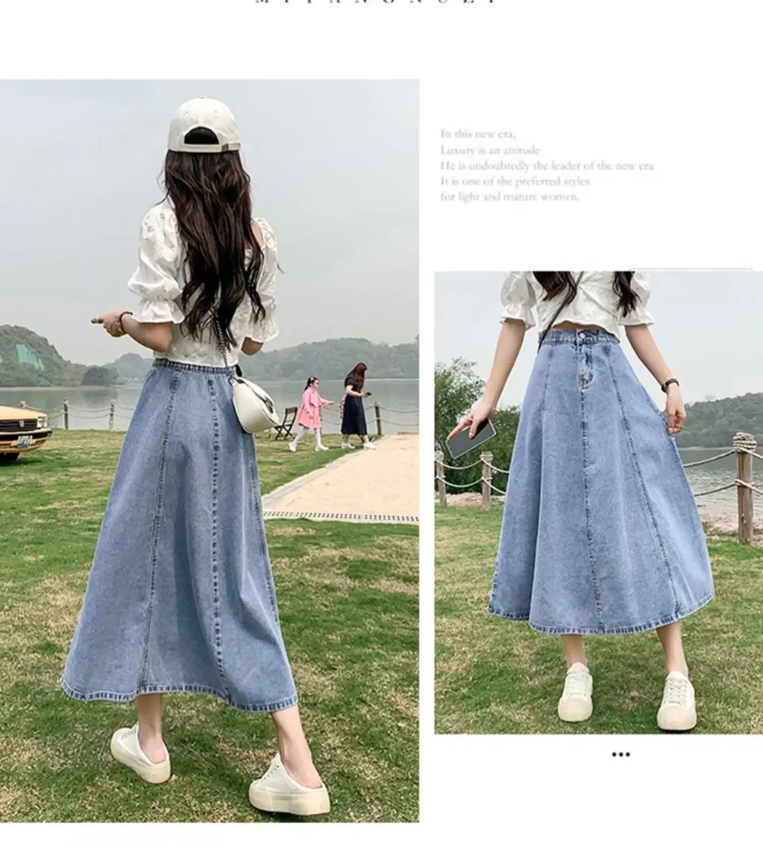 High-Waisted Jean Skirt