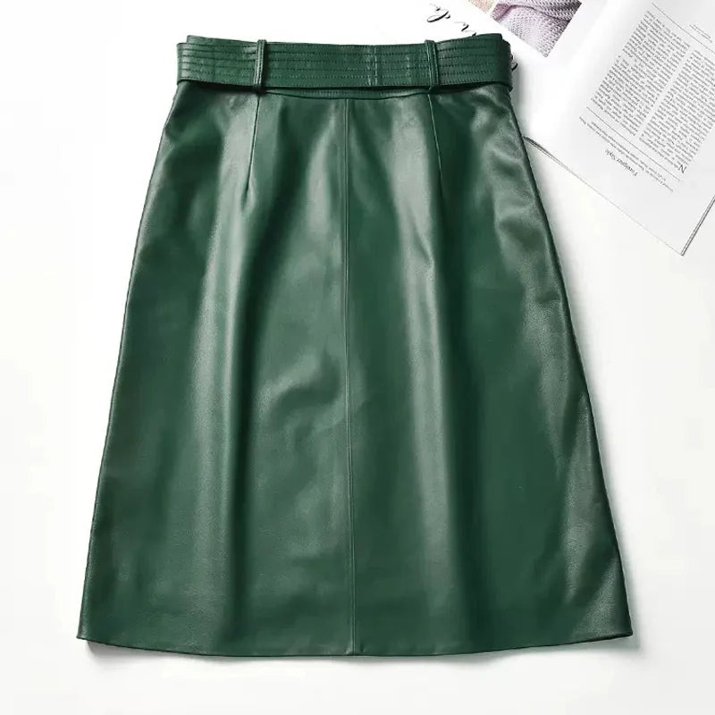 Leather A-Line Skirt