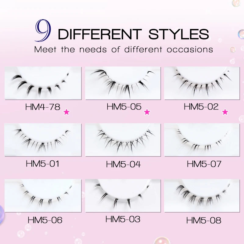10/6/5Pairs Lower Lashes Natural Under Eye Lashes Soft 16 Different Styles False Eyelash Clear Band Faux Mink Fake eyelashes
