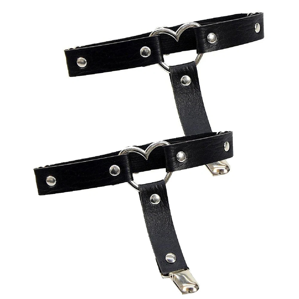 PU Leather Heart Gaterbelts