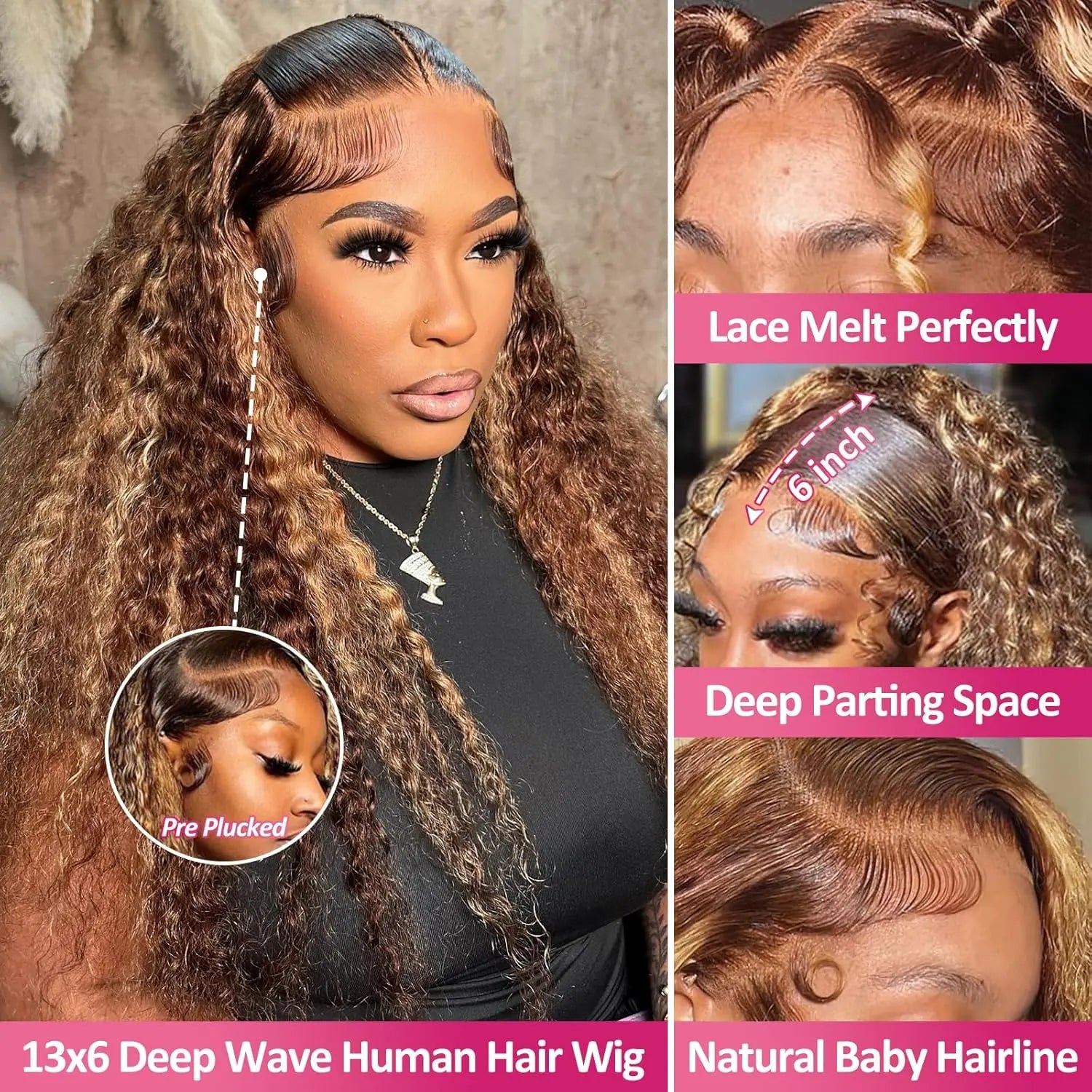 Invisi Strap Deep Wave Lace Front Curly Wig