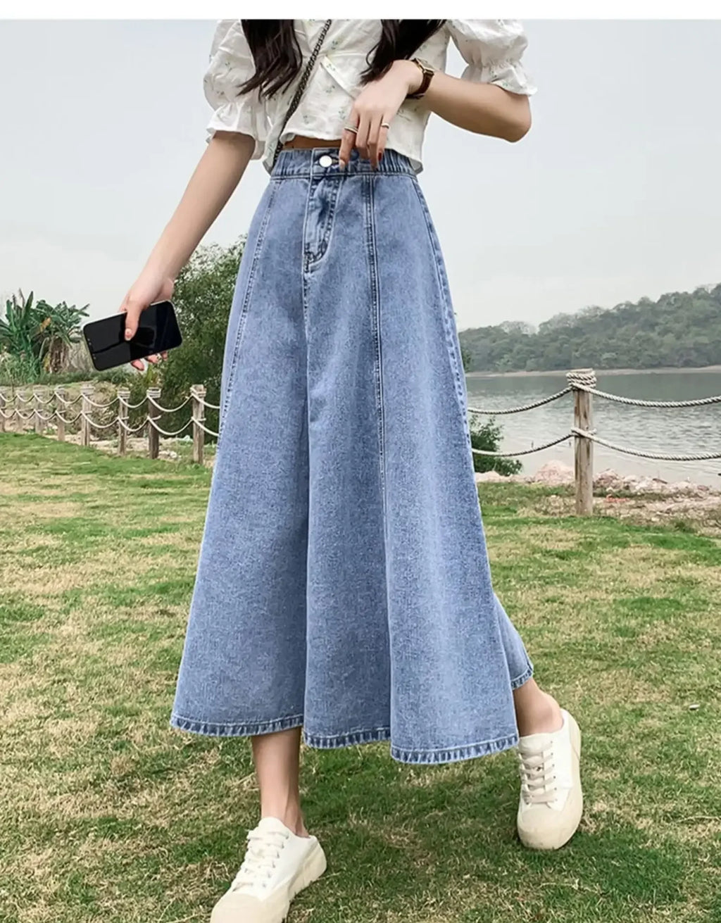 High-Waisted Jean Skirt