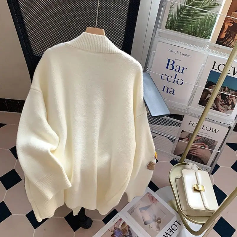 Print Button Cardigan